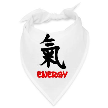 Energie-Kanji-Zeichen mit Text Energie - Bandana - Weiß - Vorne