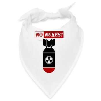 KEINE ATOMBOMBEN | KEINE NUKE-| KEINE NUKLEARE | KEIN KRIEG! - Bandana - Weiß - Vorne