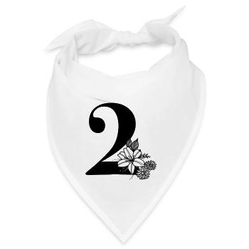 Zahl 2 - Bandana - Weiß - Vorne