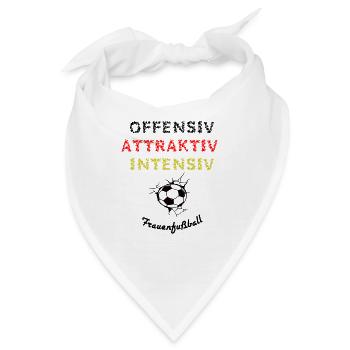 Frauenfußball- offensiv, attraktiv, und intensiv - Bandana - Weiß - Vorne