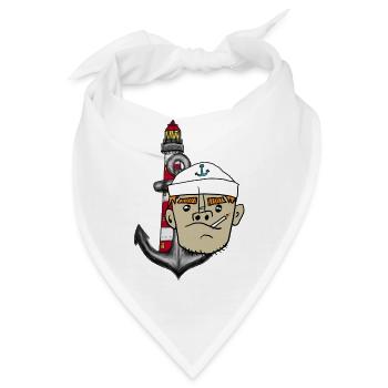 Matrose Anker Leuchtturm - Bandana - Weiß - Vorne