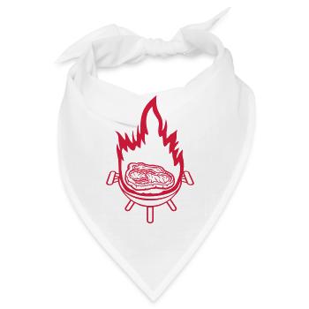 Brennendes Feuer Steak saftig - Bandana - Weiß - Vorne