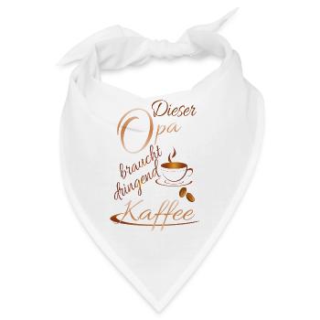 Opa braucht Kaffee - Bandana - Weiß - Vorne