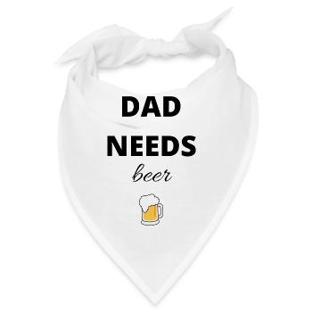 DadNeedsBeer - Bandana - Weiß - Vorne