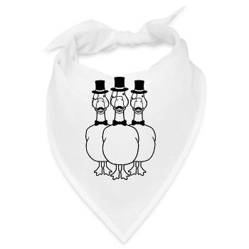 Herren 3 Monokel Gänse - Bandana - Weiß - Vorne