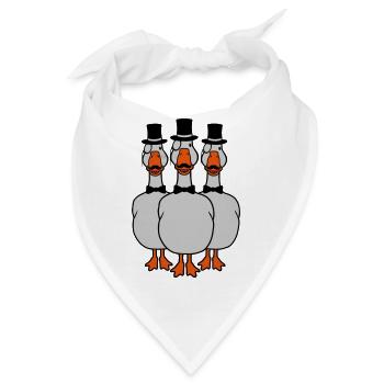 3 Monokel Brille Gänse - Bandana - Weiß - Vorne