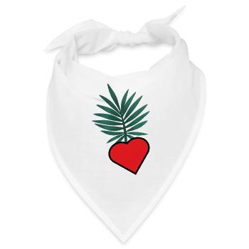 HERZ. HERZ. VALENTINSTAG. LIEBE. LIEBE. HERZ - Bandana - Weiß - Vorne