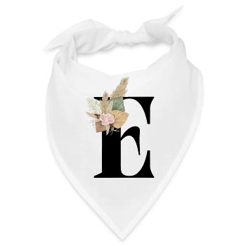 blumiger Buchstabe E - Bandana - Weiß - Vorne