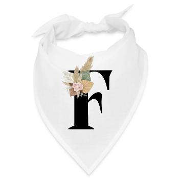 Buchstabe F Blumen - Bandana - Weiß - Vorne