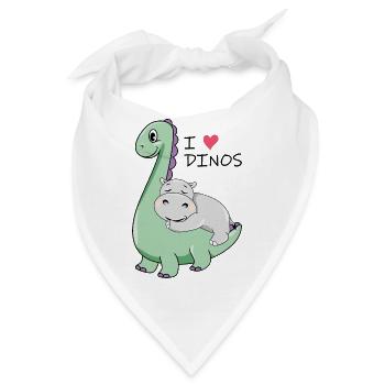 Ich liebe Dinos - Bandana - Weiß - Vorne