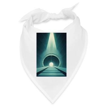 Tunnel der Zeit, futuristischer Blick - Bandana - Weiß - Vorne