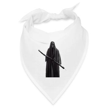 Gruseliger Death Reaper Sensenmann Schnitter - Bandana - Weiß - Vorne