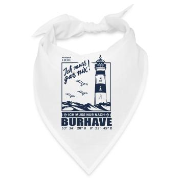 Burhave, Urlaub Nordsee Camping Leuchtturm Strand - Bandana - Weiß - Vorne