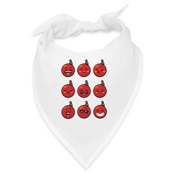 9 Weihnachtskugeln #1/10 Rot - Bandana - Weiß - Vorne