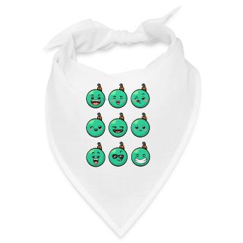 9 Weihnachtskugeln #5/10Türkis - Bandana - Weiß - Vorne