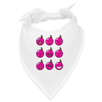 9 Weihnachtskugeln #7/10 Pink - Bandana - Weiß - Vorne