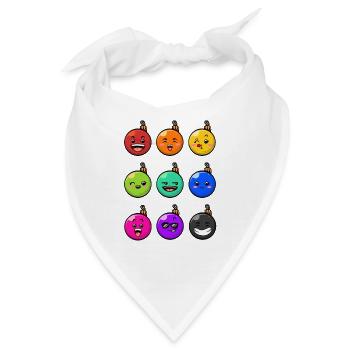 9 Weihnachtskugeln #10/10 Bunt - Bandana - Weiß - Vorne