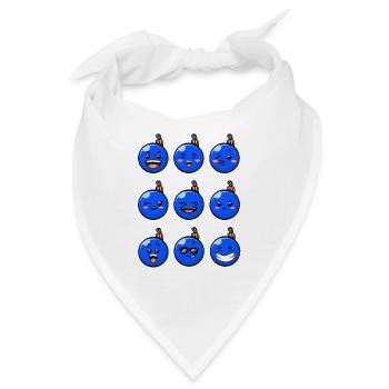9 Weihnachtskugeln #6/10 Blau - Bandana - Weiß - Vorne