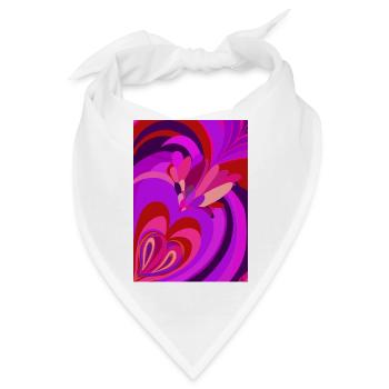 Psychedelisches Herz - Bandana - Weiß - Vorne