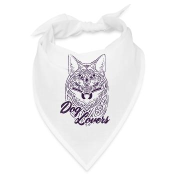 Hundeliebhaber. Hundeliebhaber. Illustration. - Bandana - Weiß - Vorne