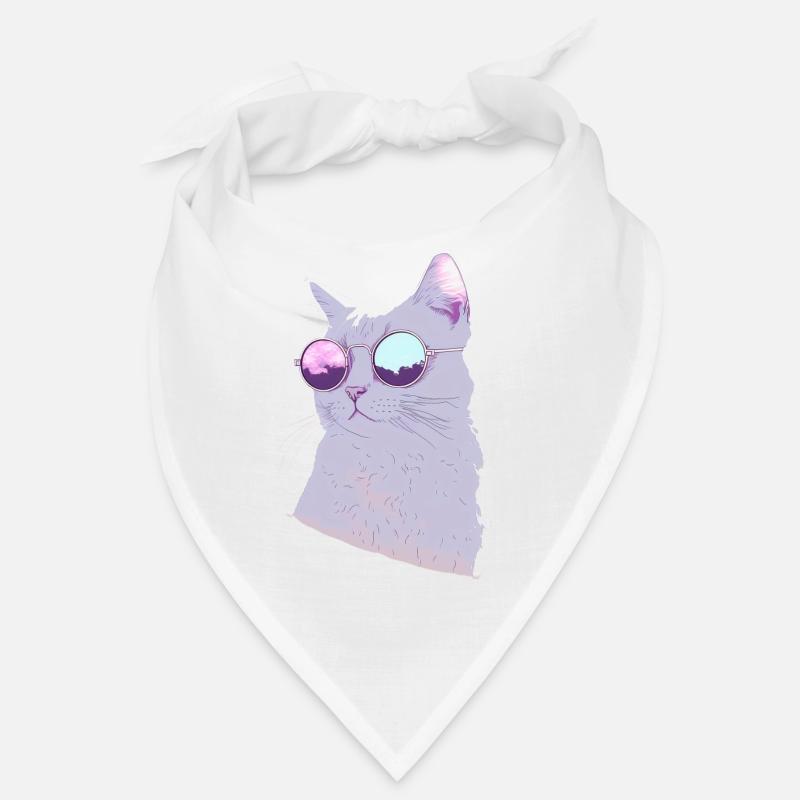 Chat avec lunette de soleil Bandana