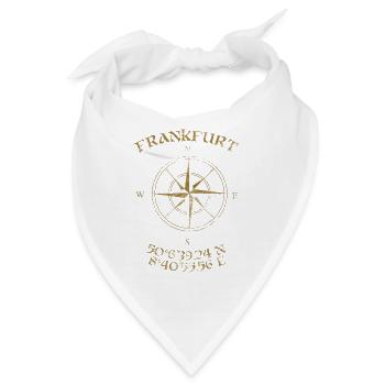 Kompass GPS Koordinaten Frankfurt - Bandana - Weiß - Vorne