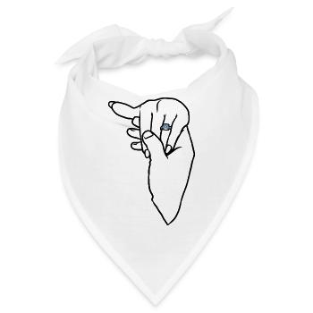 Verlobungs-Ehering-Hand - Bandana - Weiß - Vorne