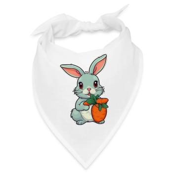 Süßer Hase mit Karotte. Perfekt für Hasenliebhaber - Bandana - Weiß - Vorne