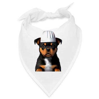 Hundewelpe Rottweiler Gastronom Hunde Kochen Hund - Bandana - Weiß - Vorne