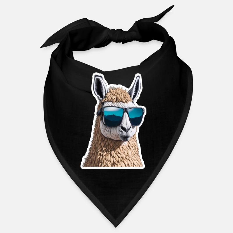 Lama mit SOnnebrille Süß Lustig Witzig Bandana