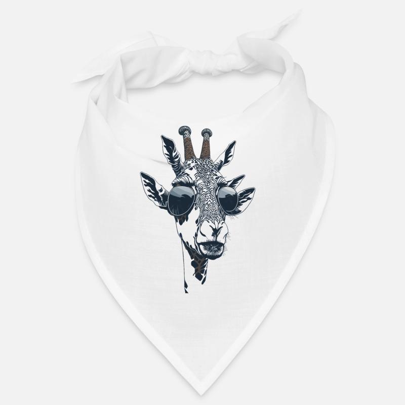 Das Portrait einer Giraffe mit Sonnenbrille Bandana