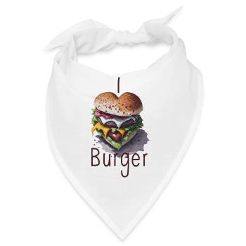ich liebe Burger - Bandana - Weiß - Vorne