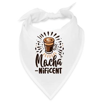 Mocha-nificent Lustiges Kaffee Wortspiel - Bandana - Weiß - Vorne