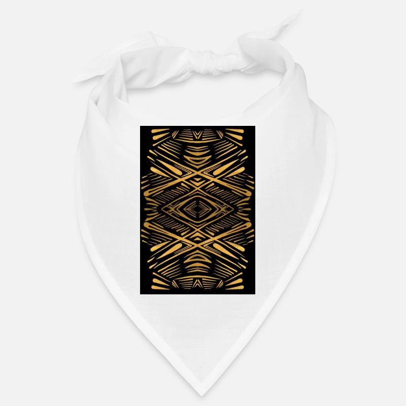 Ethnic gold pattern on black Bandana