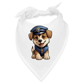 Hunde Polizistin - Bandana - Weiß - Vorne