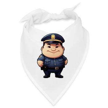 dicker Polizist - Bandana - Weiß - Vorne