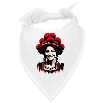 Schwarzwald-Mädel | Schwarzwald Bollenhut - Bandana - Weiß - Vorne