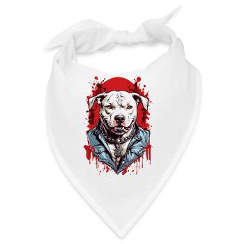 Hunderasse Pitbulls - Bandana - Weiß - Vorne