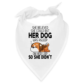 Sie glaubte, sie könne es, aber ihr Hund schlief - Bandana - Weiß - Vorne