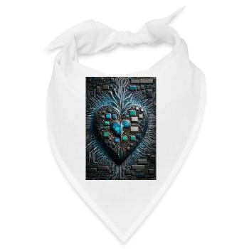 Das Herzstück der Valentinstags-CPU eines Computermanns - Bandana - Weiß - Vorne