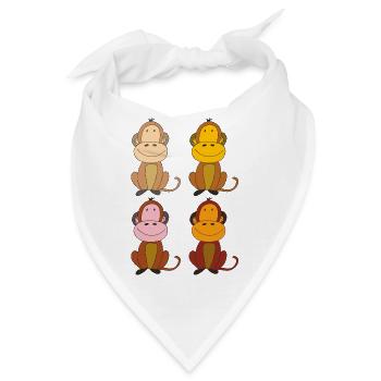 affen vierlinge lustig - Bandana - Weiß - Vorne