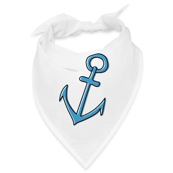 Marine Nautik Schifffahrt Anker - Bandana - Weiß - Vorne