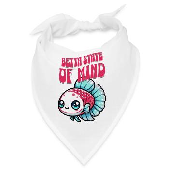 Betta im Kawaii Stil, Retro Schrift, Betta Spruch - Bandana - Weiß - Vorne