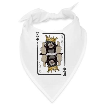 Apes of Spades Gorilla König Karte Affe Geschenk - Bandana - Weiß - Vorne