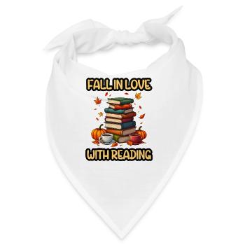 verliebe dich in das Lesen, süßer Herbst-Bücherwurm - Bandana - Weiß - Vorne