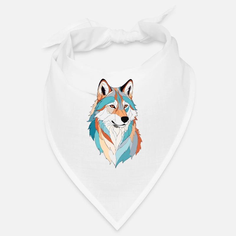 Wolf Vektor Kunst mit lebendiger Farbe Illustration Bandana