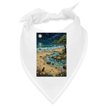 Schöne Landschaftsmalerei mit Maus - Bandana - Weiß - Vorne