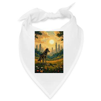 Das Bild des Wolfes - Bandana - Weiß - Vorne