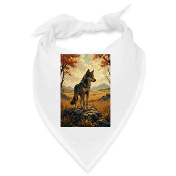 Das Bild des Wolfes - Bandana - Weiß - Vorne