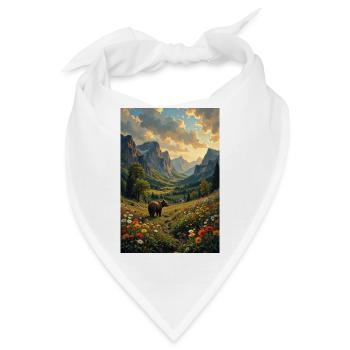 Bild Landschaft mit einem Bären. - Bandana - Weiß - Vorne